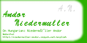 andor niedermuller business card